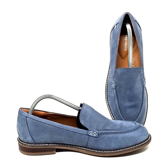 Easy Spirit Jaylin Blue Leather Slip-On Comfort Loafers Shoes Women’s Size 11W - Picture 1 of 12